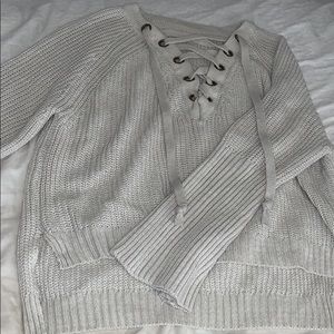 SHEIN Lace-Up Sweater